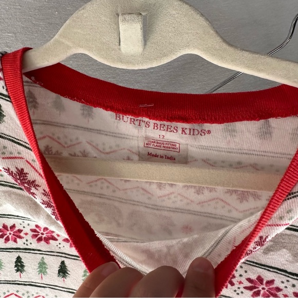 Burts Bees Kids Holiday Christmas Pajama Set / Size Kids 12 - Picture 4 of 6